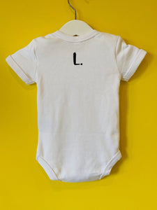 Just... milk/hello - Organic WHITE Baby Vest Long/short sleeves with personalisation