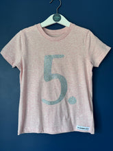 Load image into Gallery viewer, SALE! Kids - Organic Pink Birthday Tee &#39;5&#39;