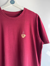 Load image into Gallery viewer, SALE! Organic Unisex T-Shirt - Burgundy Cup Of Love - Size Medium