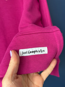 SALE! Women's Organic oversized sweatshirt - Fuschia. Size Small