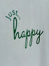 Load image into Gallery viewer, SALE! Organic Unisex T-Shirt - White - &#39;Just... Happy&#39; - Size XXL