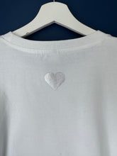Load image into Gallery viewer, SALE! - Smiley White/Silver Sweatshirt. Size Large. Faulty