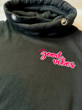 Load image into Gallery viewer, SALE! Ultimate Hoodie - Black &#39;Just... Good Vibes&#39; - Size S - Faulty