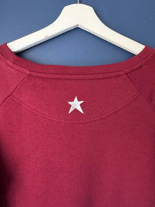 SALE! Organic XMAS Sweatshirt. Women's Fit. Burgundy. Size Small