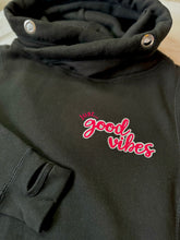 Load image into Gallery viewer, SALE! Ultimate Hoodie - Black &#39;Just... Good Vibes&#39; - Size S - Faulty