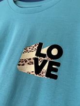 Load image into Gallery viewer, SALE! Organic Unisex T-Shirt - Teal Retro Love - Size Medium