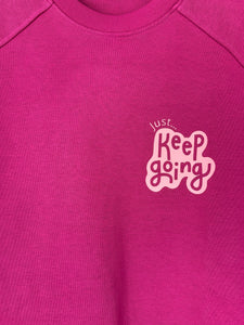 SALE! Women's Organic oversized sweatshirt - Fuschia. Size Small