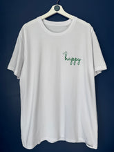 Load image into Gallery viewer, SALE! Organic Unisex T-Shirt - White - &#39;Just... Happy&#39; - Size XXL
