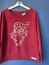 Load image into Gallery viewer, SALE! Organic XMAS Sweatshirt. Women&#39;s Fit. Burgundy. Size Small