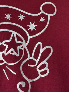 SALE! Organic XMAS Sweatshirt. Women's Fit. Burgundy. Size Small