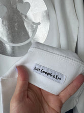 Load image into Gallery viewer, SALE! - Smiley White/Silver Sweatshirt. Size Large. Faulty