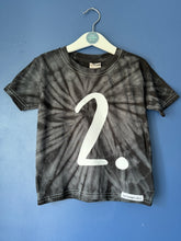 Load image into Gallery viewer, SALE! Kids - Tie Dye Black Birthday Tee &#39;2&#39;