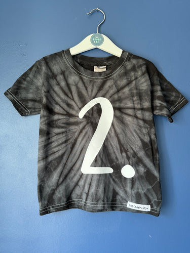 SALE! Kids - Tie Dye Black Birthday Tee '2'