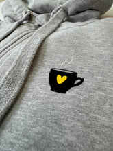 Load image into Gallery viewer, Zip Up Hoodie - Grey - Cup of Love - Size S