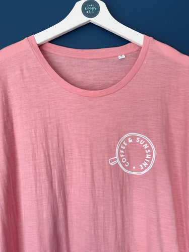 SALE! Organic Women's 3/4 sleeve T-Shirt - Pink - Size Medium