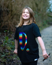 Load image into Gallery viewer, Letter/Number Tee - BLACK - Kids organic Tee