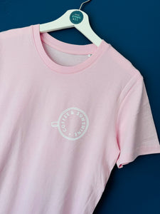 SALE! Organic Unisex T-Shirt - Pink - Coffee & Sunshine - Size XS