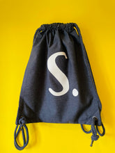 Load image into Gallery viewer, Personalised Drawstring Bag - Blue Denim -TO BE PERSONALISED