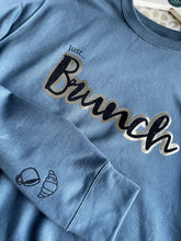 Load image into Gallery viewer, SALE! Unisex Relaxed Sweatshirt - Airforce Blue - &#39;Just.. brunch&#39; - Size M