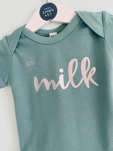 Load image into Gallery viewer, Just... milk/hello - Organic WHITE Baby Vest Long/short sleeves with personalisation