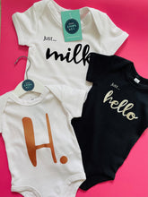 Load image into Gallery viewer, WHITE - Personalised - Organic Baby Vest Long/short sleeves