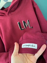 Load image into Gallery viewer, BURGUNDY Kids Hoodie. Personalised.