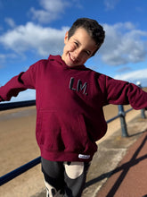 Load image into Gallery viewer, BURGUNDY Kids Hoodie. Personalised.