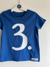 Load image into Gallery viewer, SALE! Kids - Organic Blue Birthday Tee &#39;3&#39;