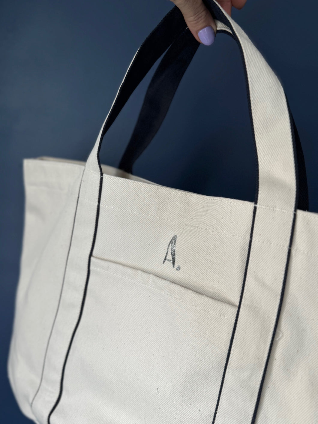 NEW - Cream Tote - Personalised - 2 Sizes