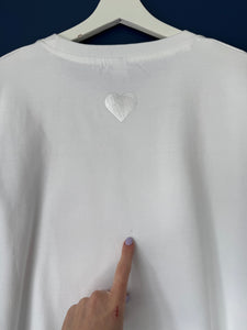 SALE! - Smiley White/Silver Sweatshirt. Size Large. Faulty
