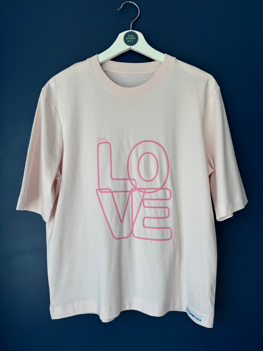 SALE! Women's Boxy Organic Tee - Size Small - Light Pink