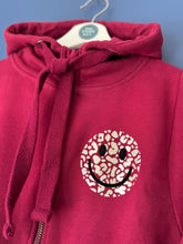 Load image into Gallery viewer, SALE! Zip Up Hoodie - Burgundy - Smiley - Size XS