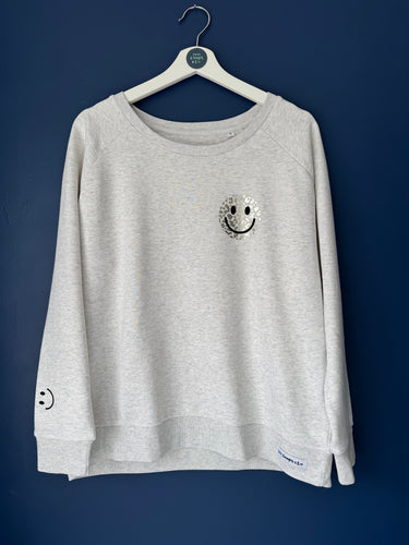 SALE! Organic Sweatshirt. Women's Fit. Cream Heather. Size Medium