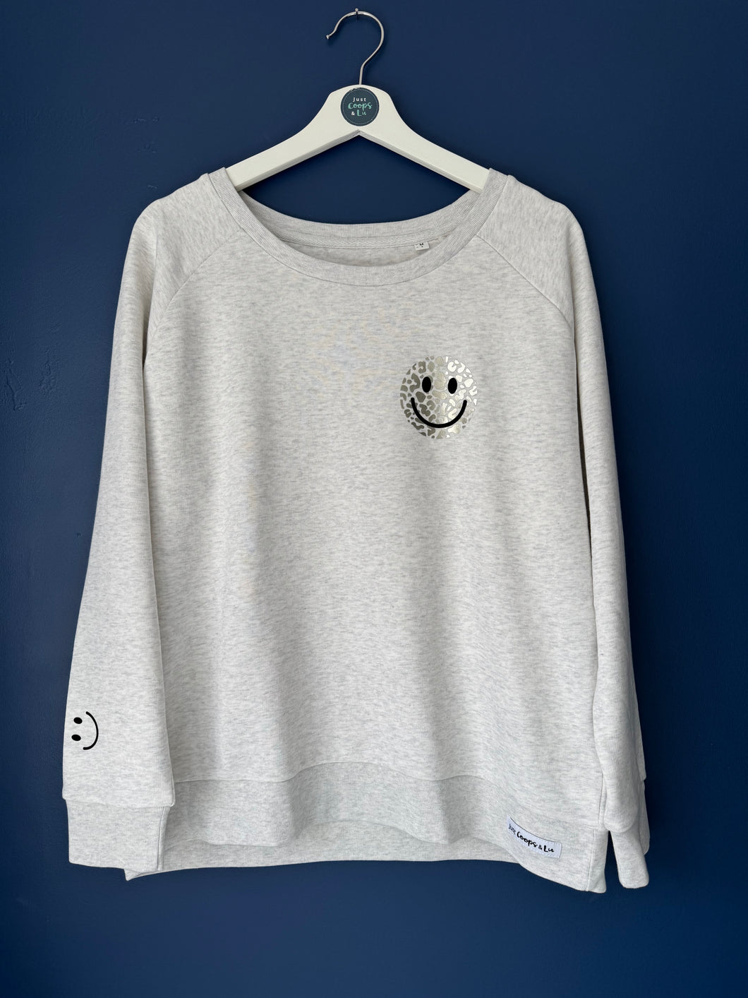 SALE! Organic Sweatshirt. Women's Fit. Cream Heather. Size Medium