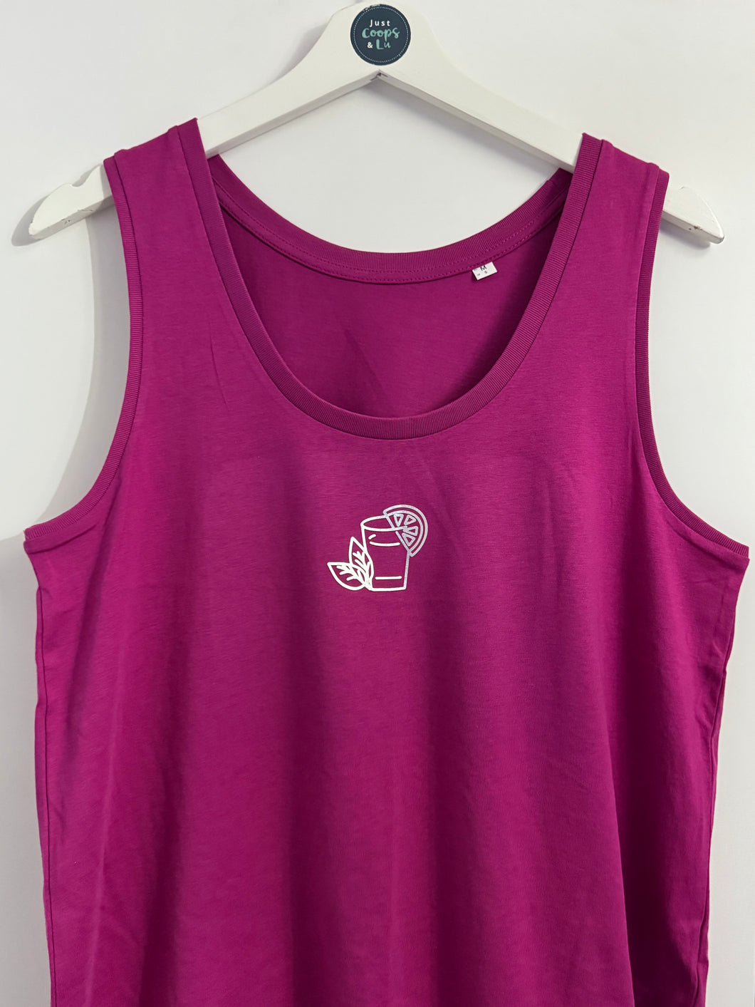 SALE! Women's Organic Vest Top - Fuschia. Various Sizes