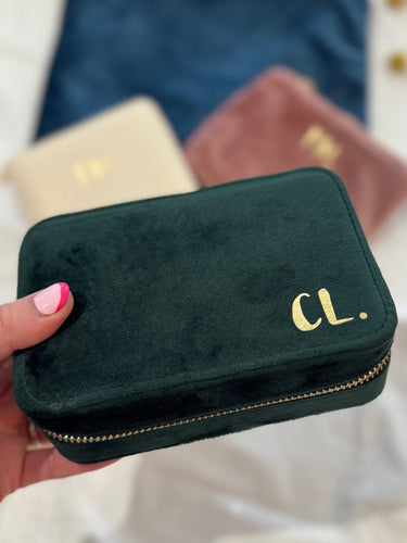 Velvet Travel Jewellery Box - Personalised