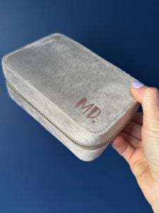 Velvet Travel Jewellery Box - Personalised