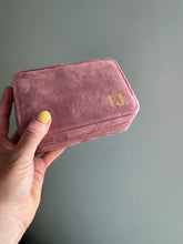 Load image into Gallery viewer, Velvet Travel Jewellery Box - Personalised