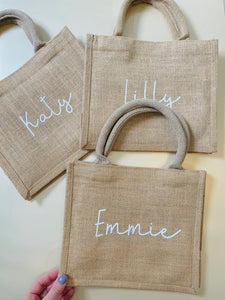 Personalised Name - Mini Jute Bags - Bridesmaids