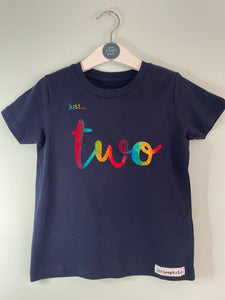 Birthday Tee - NAVY - Kids organic Tee