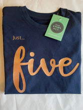 Load image into Gallery viewer, Letter/Number Tee - NAVY - Kids organic Tee