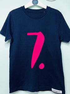 Letter/Number Tee - NAVY - Kids organic Tee