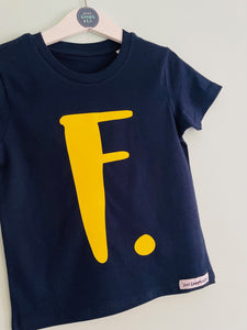 Letter/Number Tee - NAVY - Kids organic Tee