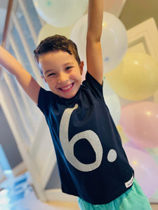 Letter/Number Tee - BLACK - Kids organic Tee