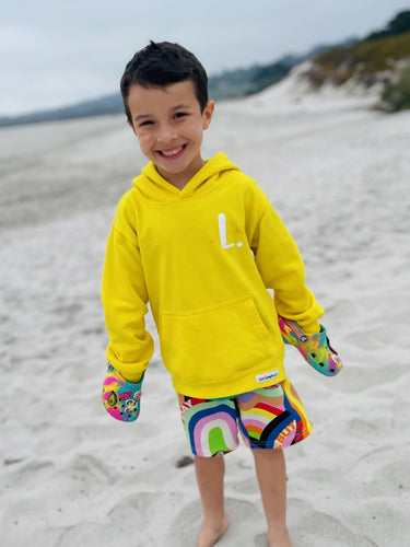 YELLOW Kids Hoodie. Personalised