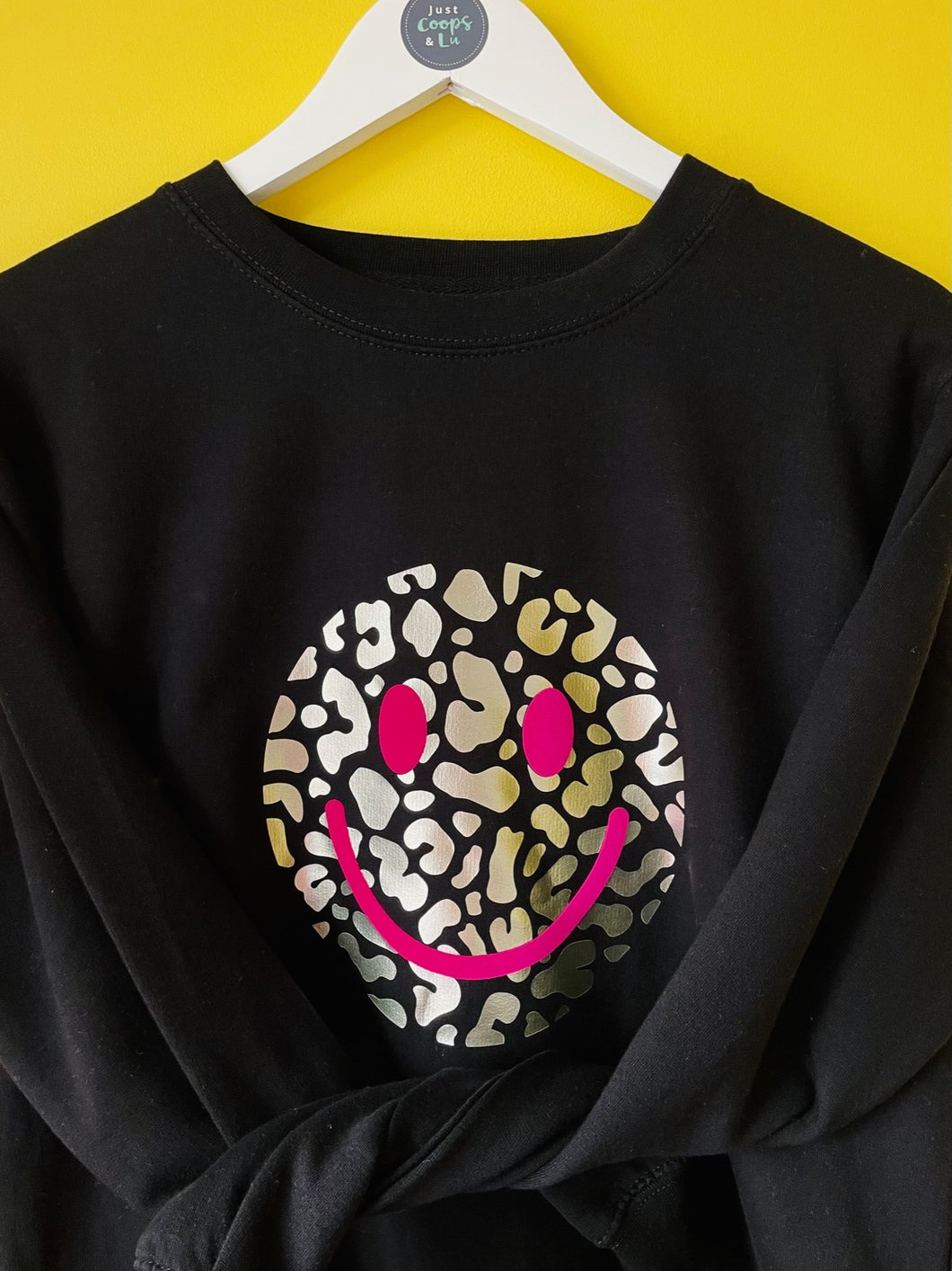 Smiley Leopard - Sweatshirt - Black/Navy