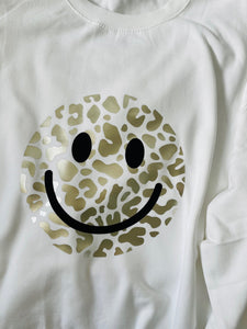 Smiley Leopard - Sweatshirt - White/Vanilla