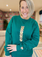 Load image into Gallery viewer, SALE! - Leopard Hearts - Sweatshirt - Green. Size Medium