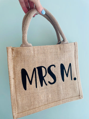 Teacher Gift! Mini Jute Bag - Personalised