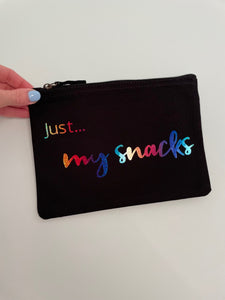 'Just...my snacks' - Personalised organic pouch